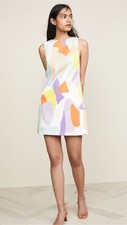 Alice + Olivia Mini Dress Cotton Clyde Printed A-Line Shift Size 12 NEW $285