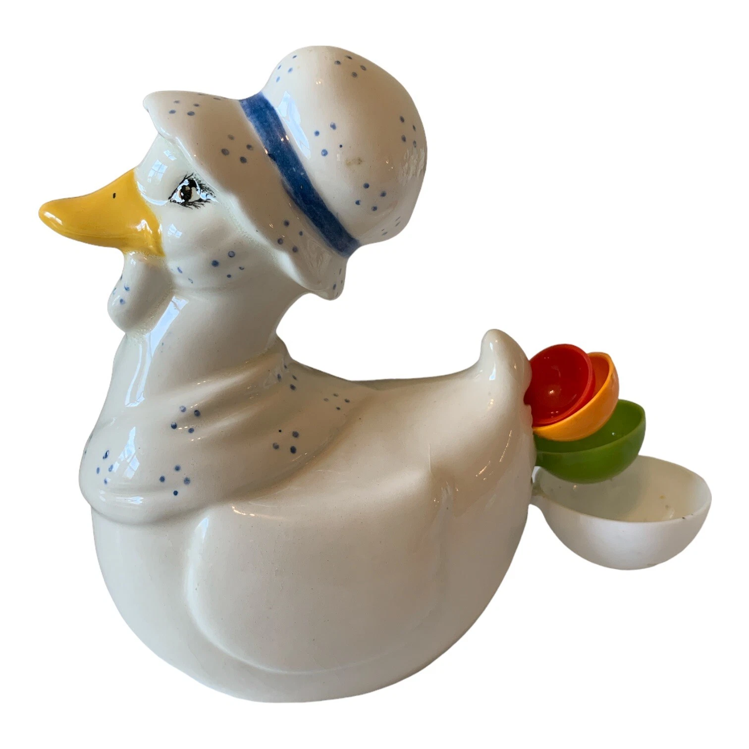 Measuring Spoon Ceramic Duck 4 Spoons One Slot Broke See Pics