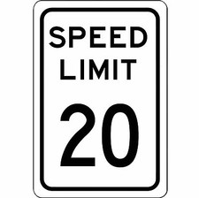 Speed Limit 20 MPH Sign - New 8" x 12" Aluminum Road and Street Sign - No Rust