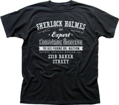 Sherlock Holmes Watson Benedict Cumberbatch BBC schwarz Baumwolle T-Shirt 9844