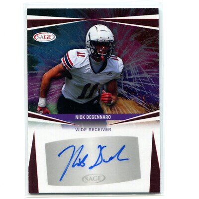 #ad #ad 2025 Sage Low Series Football Nick Degennaro Auto A ND Richmond Spiders $6.99