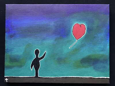 Acrylbild Geschenk Herzen ''Loslassen''