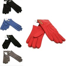 Coach Women's winter Gloves Gorgeous Warm Stylish Leather 5 Colors