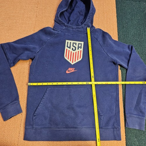 Youth Nike Blue US Soccer Fleece Pullover Hoodie Sweatshirt XL Thumb Hole u8b - Picture 5 of 10