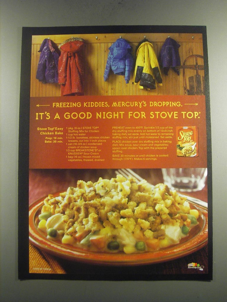 2005 Kraft Stove Top Stuffing Mix Ad recipe for Stove Top Easy