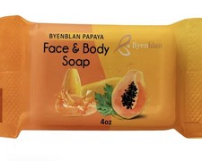 Byenblan Papaya Face & Body Soap Bar, 4 oz Re...