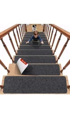 Aucuda Carpet Stair Treads for Wooden Steps, 8" x 30"(15 in Pack) Stair Runner