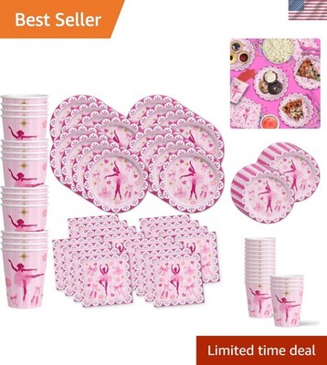 Ballerina-Themed Birthday Party Kit for 16 - Plates, Cups & Napkins Included