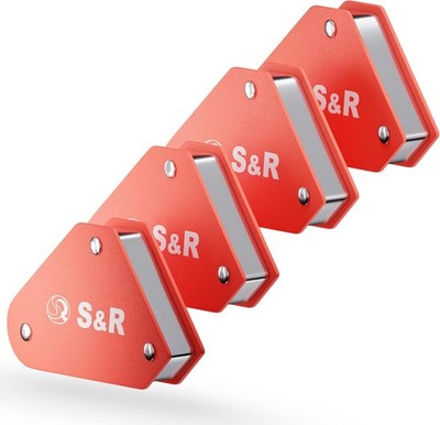 S&R 4-Teiliges Mini-Schweißmagnet-Set, Magnethalter Winkelmagnet 