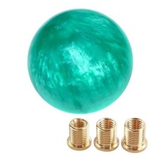 Marble Style Round Ball Shift Knob - Universal Fit for 5  Light Green Marbled