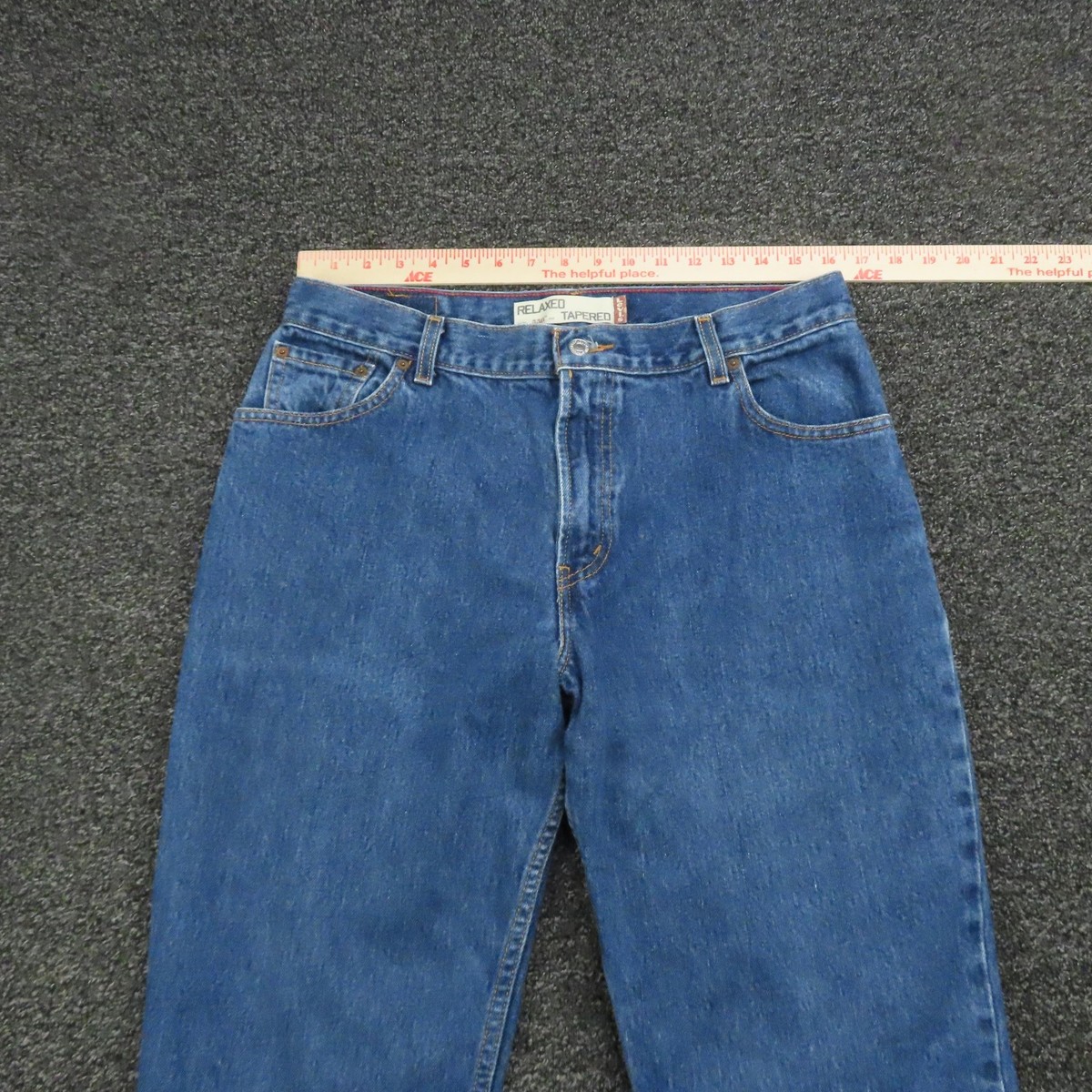 Levis 560 Jeans Womens 34x29 Blue Relaxed Tapered Fit Denim Zip