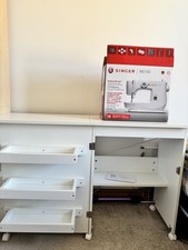 2-in-1 Sewing Table Mobile Folding  Machine Workstation Computer Desk 3 Storage