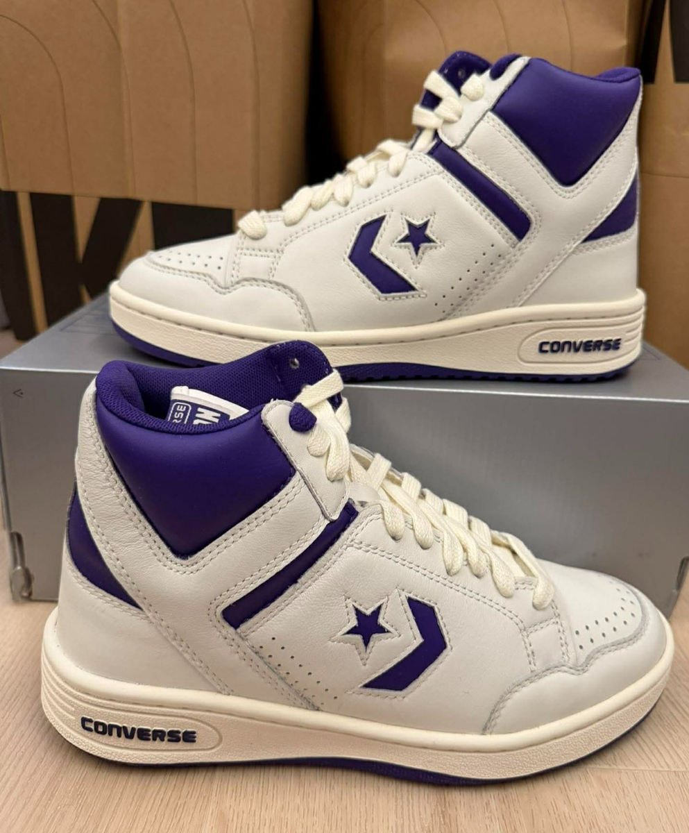 Converse Mens Weapon Mid  Mens Size 8 Vintage White Court Purple A11211C s-l400.jpg main image 2