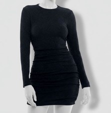 Speechless Juniors' Blue Metallic Ruched Mini Bodycon Dress Size XS