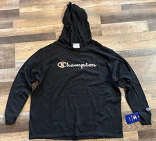 Champion Women s Middle Weight Hoodie Black Size XL
