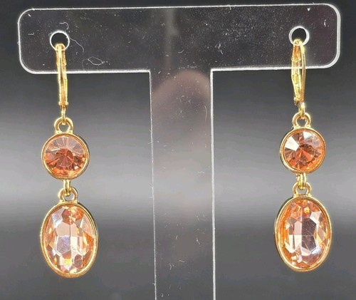 Joan Rivers Two Tier Rhinestone Goldtone Earrings