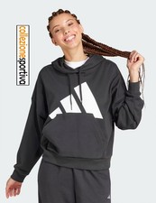 FELPA DONNA CON CAPPUCCIO ADIDAS ESSENTIALS BIG LOGO JN1845 col. nero/bianco