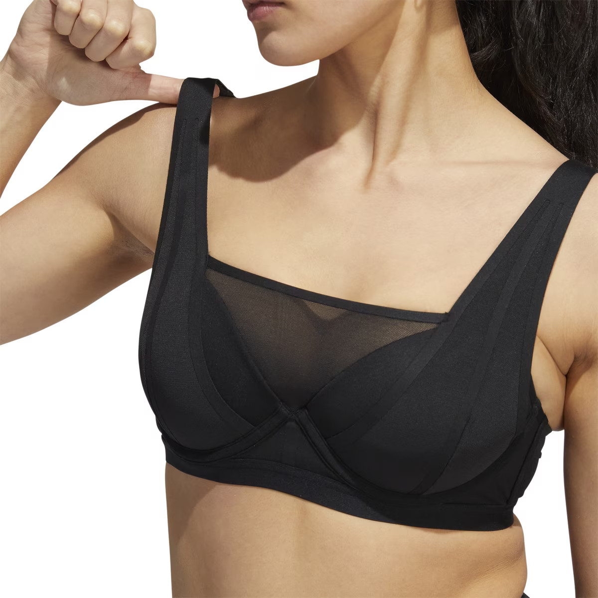 ADIDAS TRDIM HIGH IMPACT SUPPORT LUXE WOMENS SPORTS BRA 30B BLACK £60 RRP BNWT