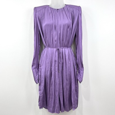 Mango Dress Womens 10 Lavender NWT Satin Minimalist Modern Contemporary Event