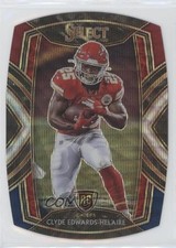 2020 Panini Select Club Level Tri-Color Prizm Die-Cut Clyde Edwards-Helaire 0t6a