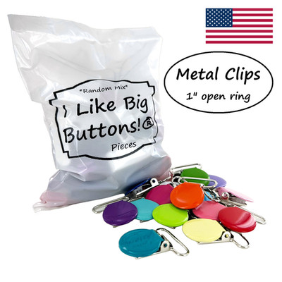 Metal Suspender Clips - 1 INCH - Enamel Round Clip Soother/Dummy/Pacifier Holder