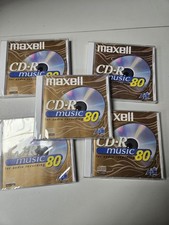 Maxell CD-R Gold Music 80 Min 5-Pack Slimline Jewel Cases New In Sealed Package