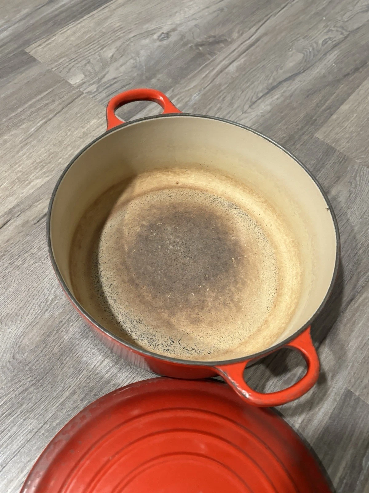 Le Creuset France #24 Cerise Red Enameled Cast Iron Dutch Oven With Lid