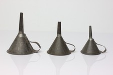 Set of 3 Antique German Dollhouse Bing Tin Funnel's 1890 Kitchen Miniature