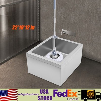 18x19In 304 Stainless Steel Commercial Kitchen Sink Utility Sink Single Bowl