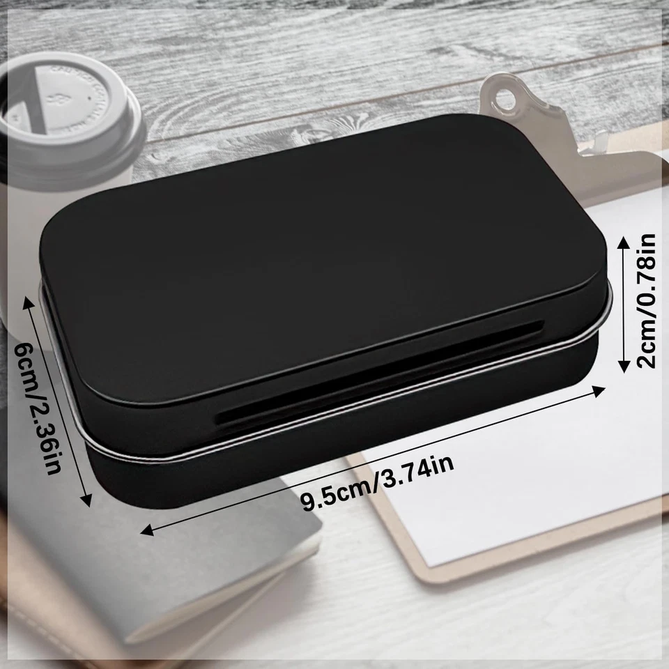 3 Stück Schwarze Metalldosen Kleine Metallbox Dosen mit Deckel Rechteckige - Bild 2 von 4