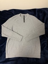 Lululemon Textured Crewneck Sweater Heathered Gray Mens Size Large