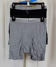 Hanes Mens 6 PACK Underwear Boxer Briefs Cool  Breathable Gray/Black Size M