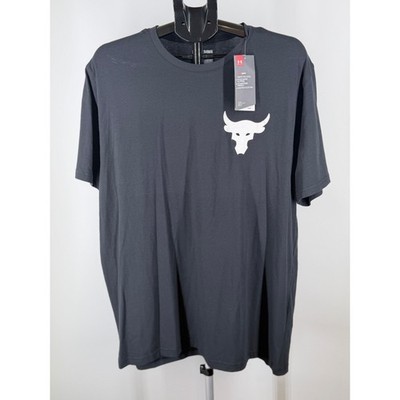 Under Armour Project Rock Rents Due T-Shirt Grey Brahma Bull XL NEW