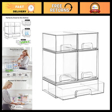 Stackable Clear Plastic Storage Drawers Set o...