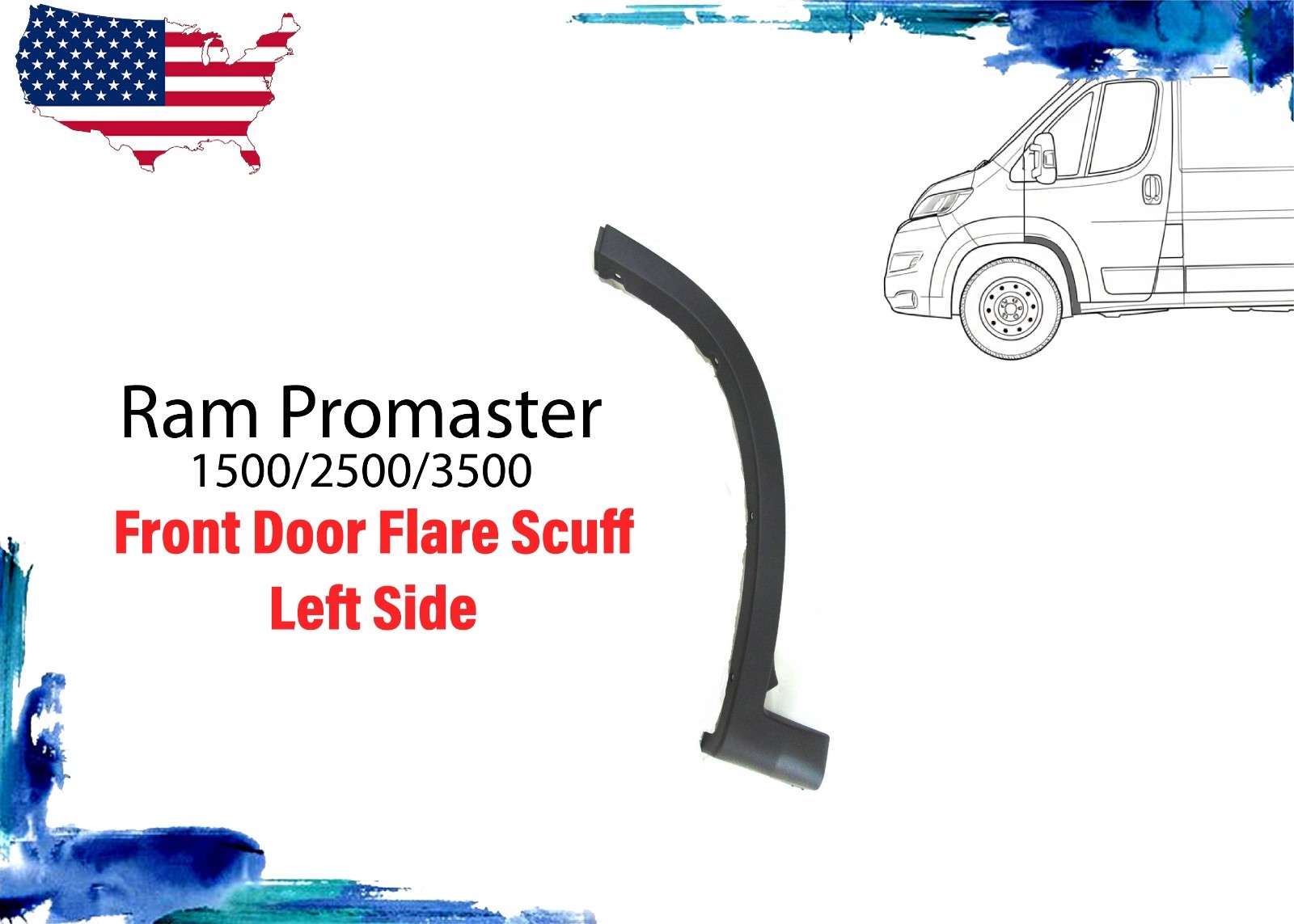 Fits 2014-2018 Ram ProMaster Front Left Door Trim Scuff Plate Local Pickup