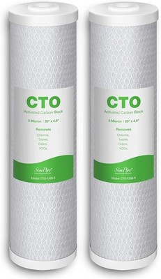 SimPure Whole House Water Filter Cartridges 5 Micron 20'' x 4.5'' CTO Activated Ca