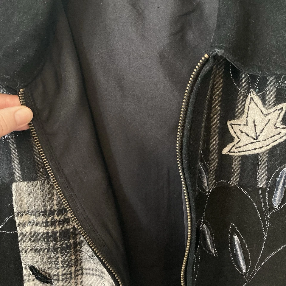 Vestido Granero Patchwork Chaleco 3X Floral A Cuadros Bordado Cremallera Completa Frontal Artístico Foto 4 de 4