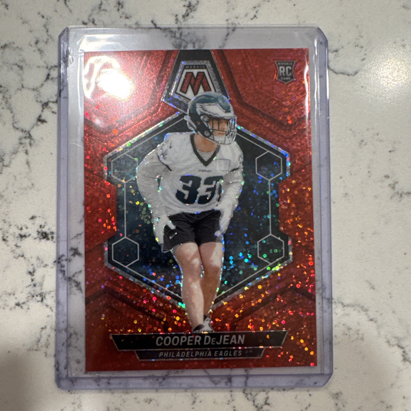 2024 Panini Mosaic - Rookies Cooper DeJean #340 Red Sparkle Prizm (RC)