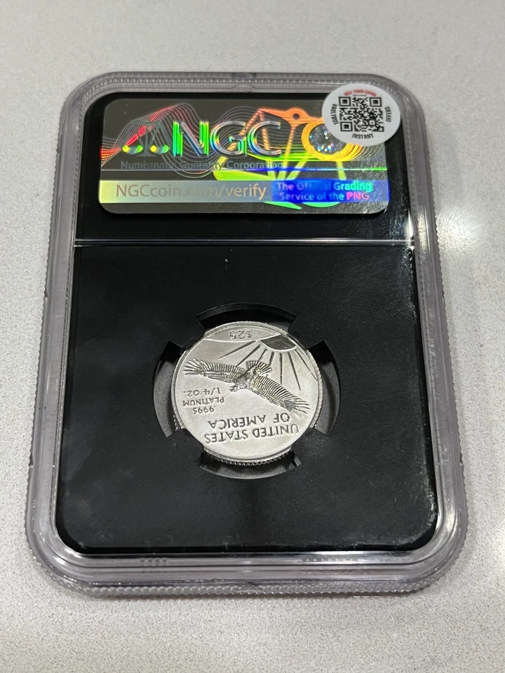 Platinum Eagle 1999 caja bóveda serie 2 NGC X 9,9 $25 1/4 OZ Foto 2 de 2