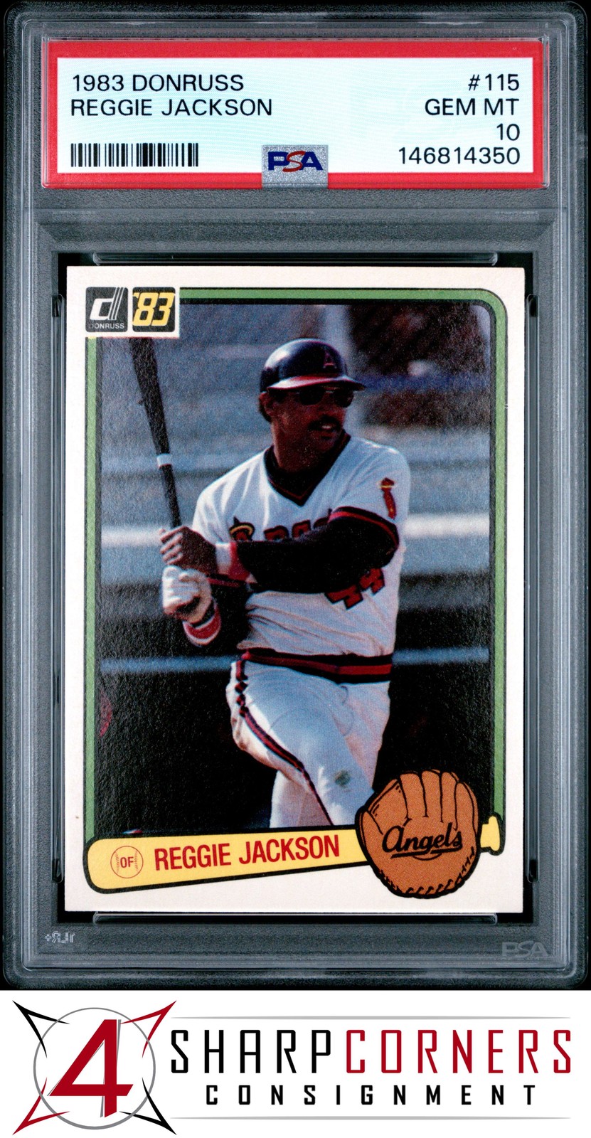 1983 DONRUSS #115 REGGIE JACKSON ANGELS HOF PSA 10