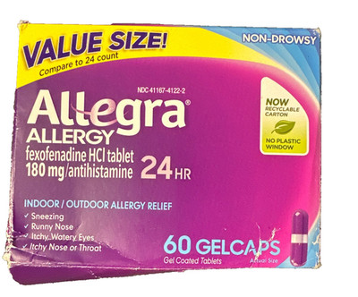 Allegra 60ct Gel Caps 180mg - EXP 05/26