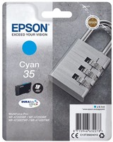 Epson Original 35 Schloss Druckerpatrone Cyan 650 Seiten 9,1Ml (C13T35824010)