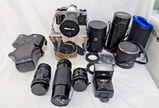 CANON AE-1 35mm SLR FILM CAMERA Albinar ADG 80-200mm Macro Zoom lens UNTESTED