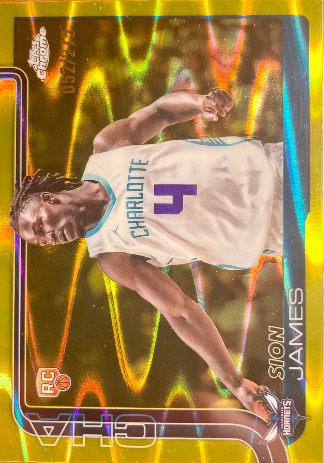 SION JAMES ROOKIE YELLOW RAYWAVE /275 - 2025 TOPPS CHROME #283
