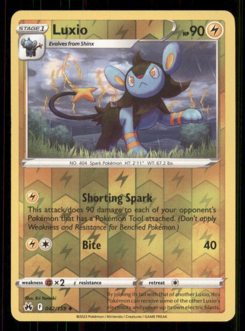 Luxio (42) Crown Zenith #042/159 Uncommon Reverse Holo Pokemon LP