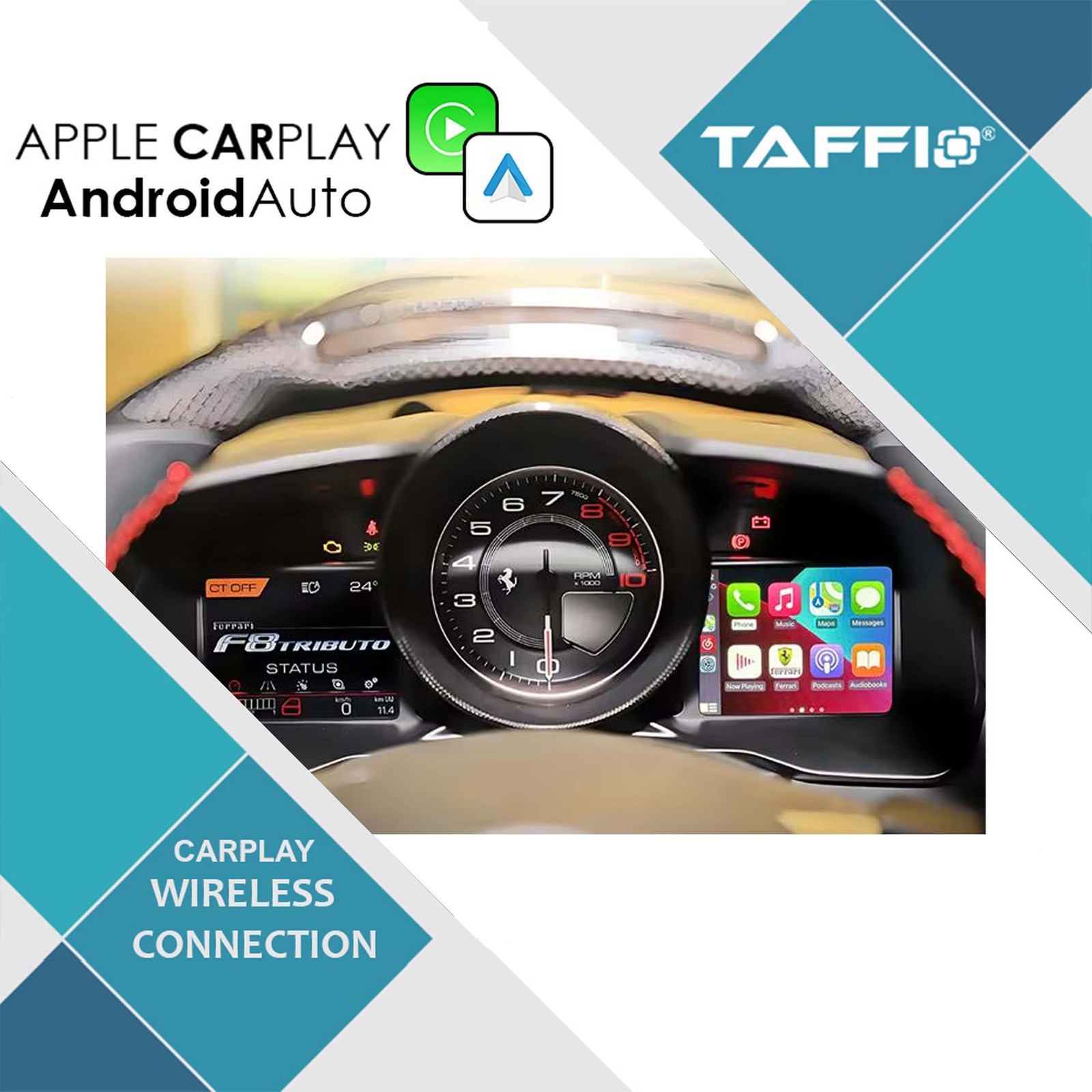 For Ferrari F8 Tributo 812 SUPERFAST CarPlay AndroidAuto Media Interface