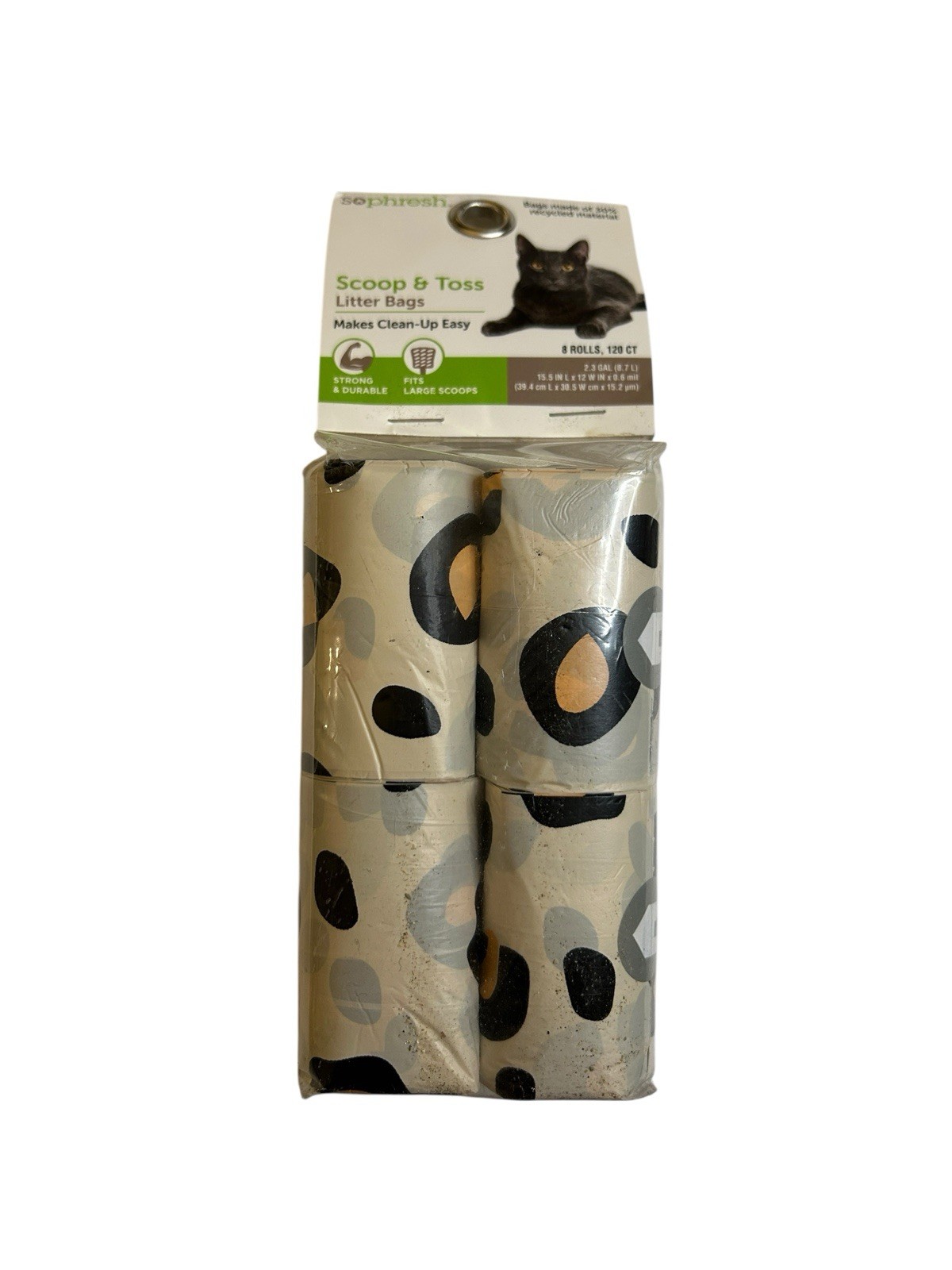 So Phresh Cat Scoop & Toss Litter Bag Rolls &ndash; 8 Rolls 120 