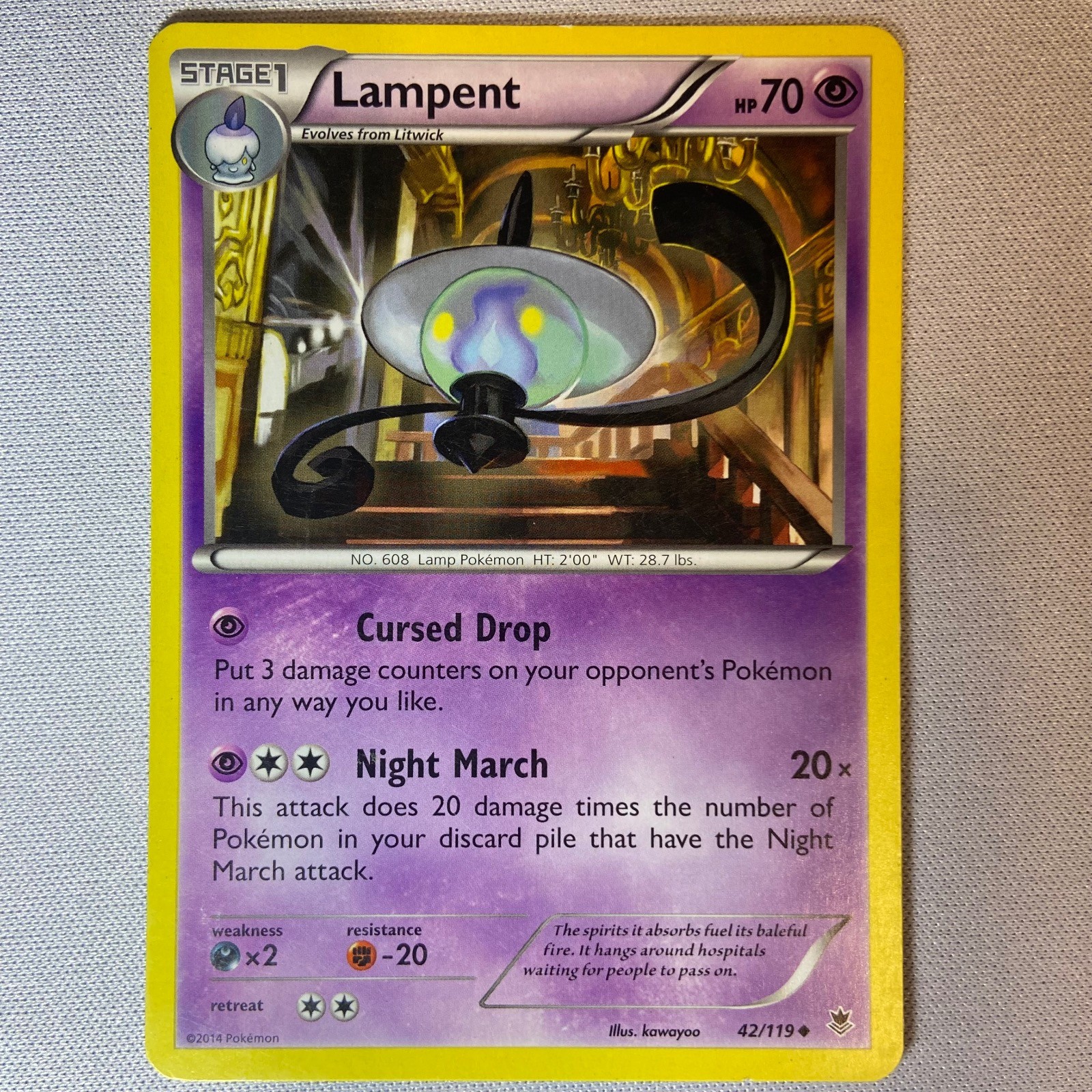 Lampent 42/119 Uncommon Phantom Forces Pokemon Lightly Played