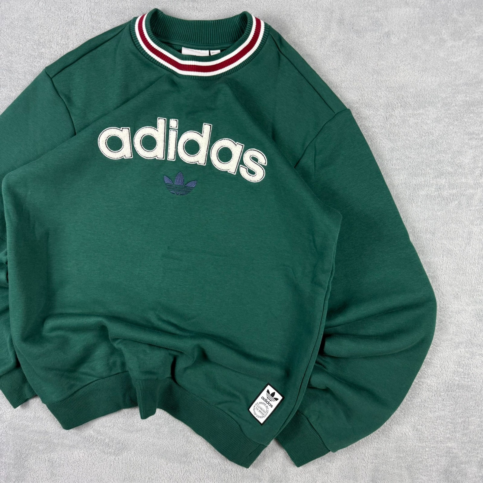 Vintage Adidas Originals Collegiate Green Trefoil Size Small Crewneck Sweatshirt image 3