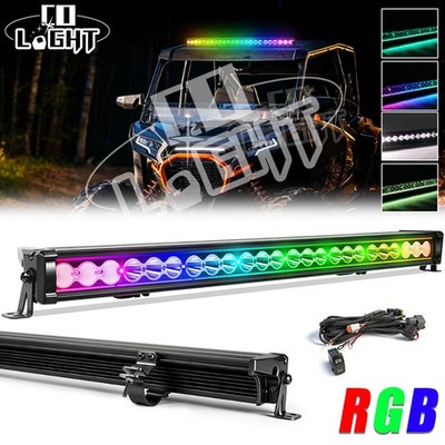 Colight 32'' 280W RGB LED LIGHT BAR SPOT FLOOD BEAM OFFRROAD DRIVING ATV UTE 30''